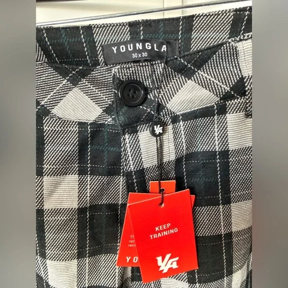 YoungLA Men’s Checkered Black and White Pants - Picture 2 of 4